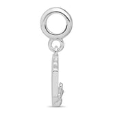 SS Reflections Rh-plated CZ Bee with Honeycomb Dangle Bead